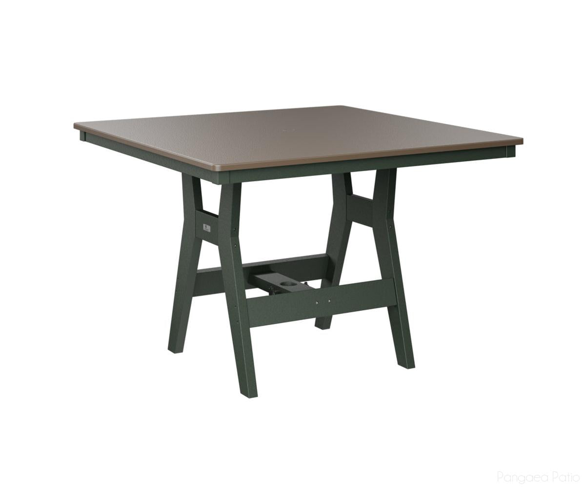 BGHHFT0044DBZGN-Berlin Gardens-Harbor 44" Square Table - Hammered Top - Dining Height-Bronze BG-Green BG-Pangaea Patio