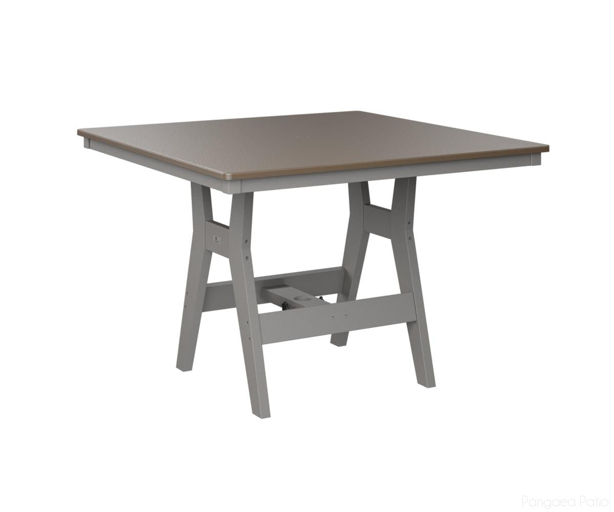 BGHHFT0044DBZLG-Berlin Gardens-Harbor 44" Square Table - Hammered Top - Dining Height-Bronze BG-Light Gray BG-Pangaea Patio