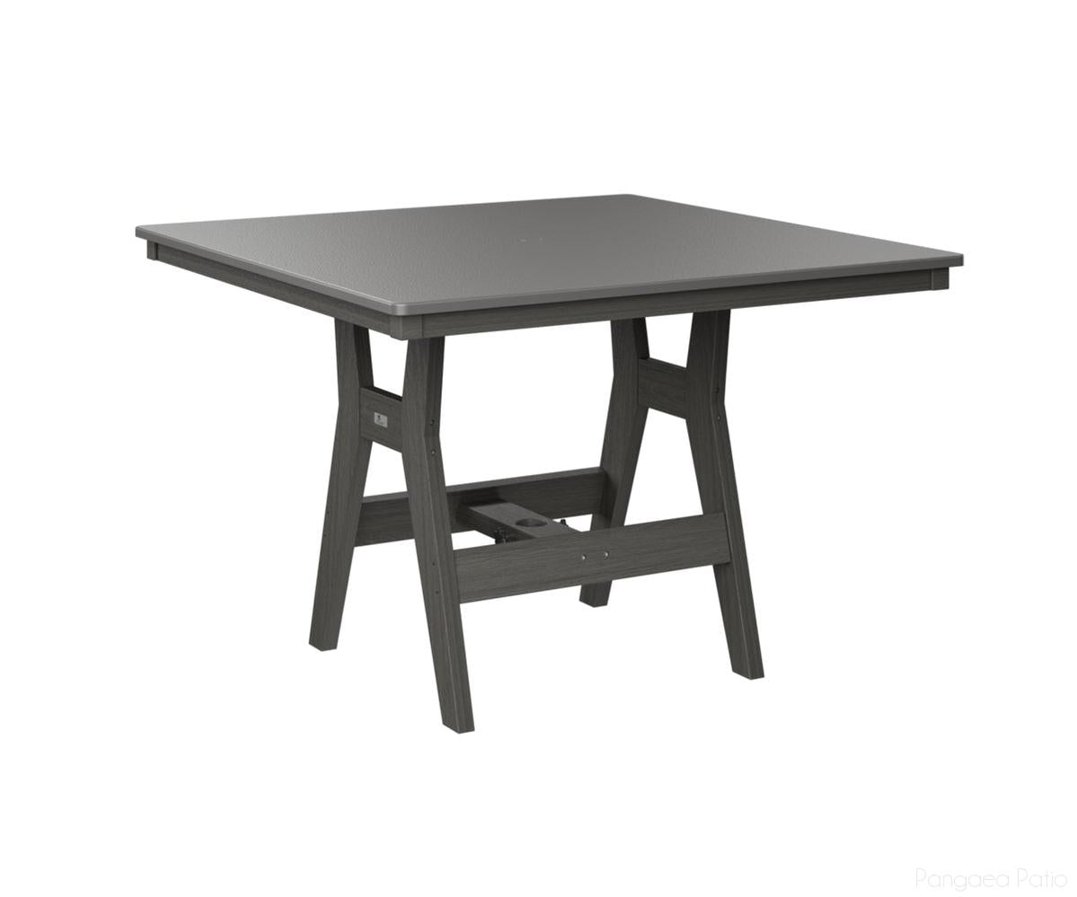 BGHHFT0044DSTCG-Berlin Gardens-Harbor 44" Square Table - Hammered Top - Dining Height-Stainless BG-Coastal Gray BG-Pangaea Patio