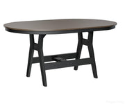 BGHHFT4464BBZBK-Berlin Gardens-Harbor 44" x 64" Oblong Table - Hammered Top - Bar Height-Bronze BG-Black BG-Pangaea Patio