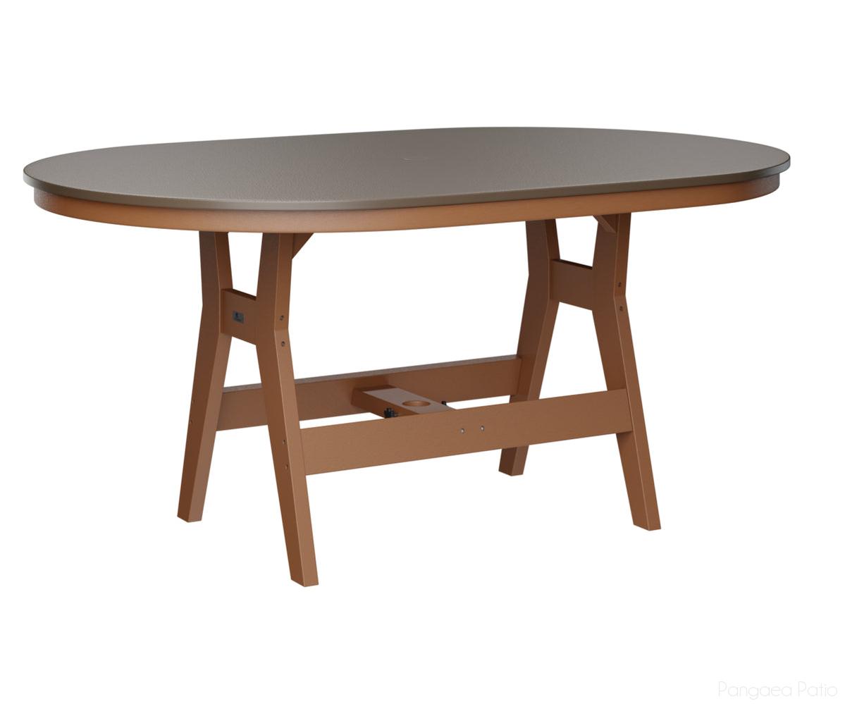 BGHHFT4464BBZCD-Berlin Gardens-Harbor 44" x 64" Oblong Table - Hammered Top - Bar Height-Bronze BG-Cedar BG-Pangaea Patio