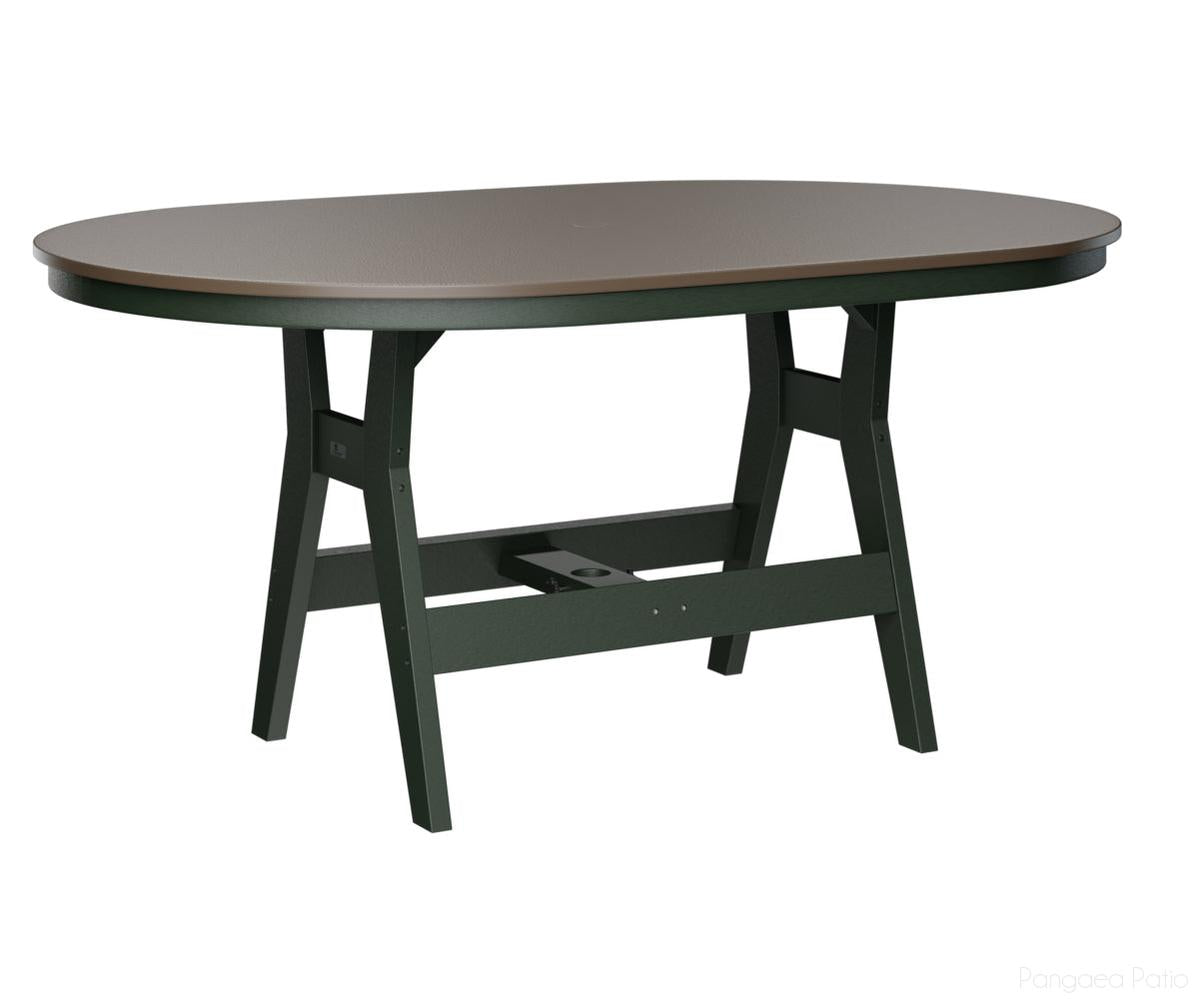 BGHHFT4464BBZGN-Berlin Gardens-Harbor 44" x 64" Oblong Table - Hammered Top - Bar Height-Bronze BG-Green BG-Pangaea Patio