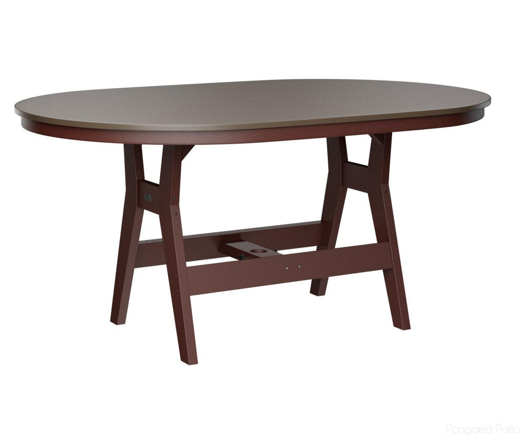 BGHHFT4464CBZBY-Berlin Gardens-Harbor 44" x 64" Oblong Table - Hammered Top - Counter Height-Bronze BG-Burgundy BG-Pangaea Patio