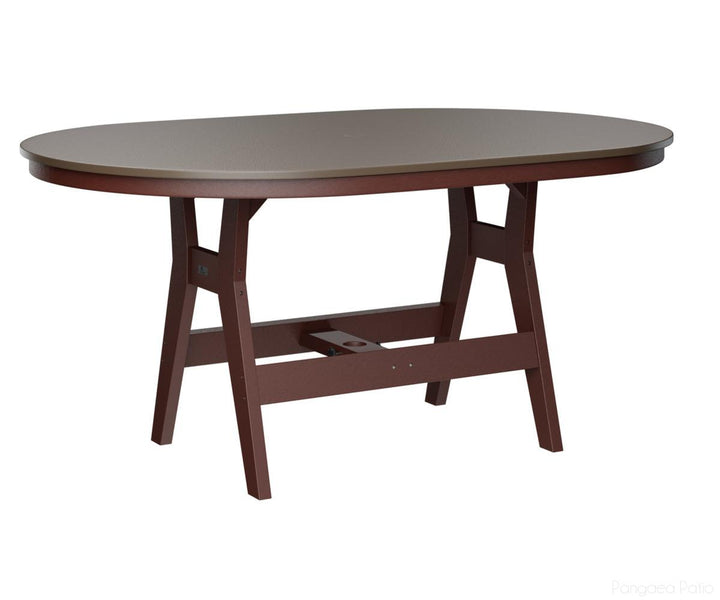 BGHHFT4464CBZBY-Berlin Gardens-Harbor 44" x 64" Oblong Table - Hammered Top - Counter Height-Bronze BG-Burgundy BG-Pangaea Patio