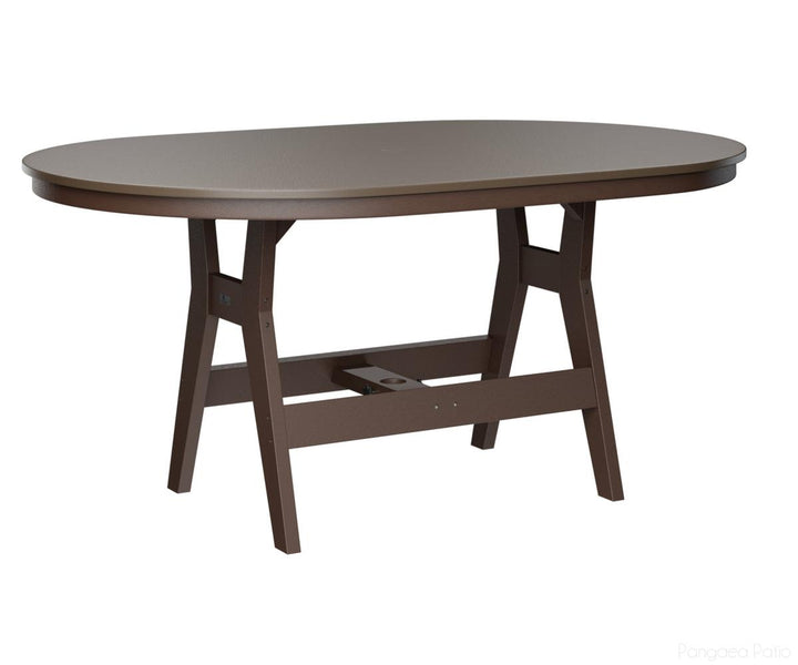 BGHHFT4464CBZCB-Berlin Gardens-Harbor 44" x 64" Oblong Table - Hammered Top - Counter Height-Bronze BG-Chocolate Brown BG-Pangaea Patio