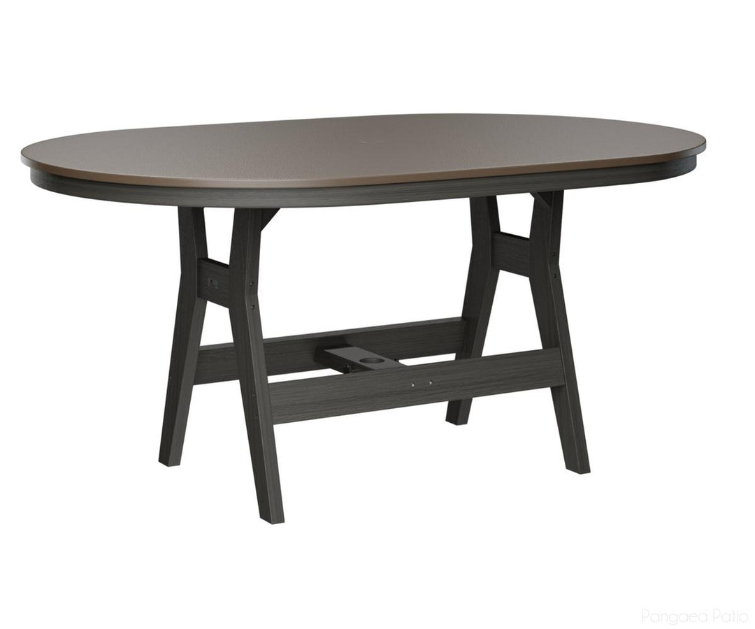BGHHFT4464CBZCG-Berlin Gardens-Harbor 44" x 64" Oblong Table - Hammered Top - Counter Height-Bronze BG-Coastal Gray BG-Pangaea Patio
