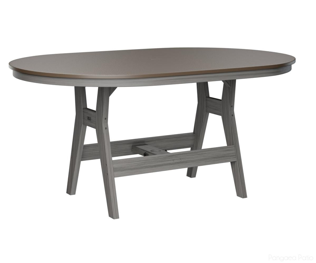 BGHHFT4464CBZDG-Berlin Gardens-Harbor 44" x 64" Oblong Table - Hammered Top - Counter Height-Bronze BG-Driftwood Gray BG-Pangaea Patio