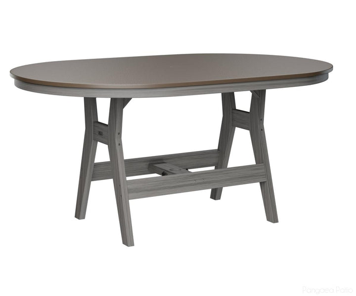 BGHHFT4464CBZDG-Berlin Gardens-Harbor 44" x 64" Oblong Table - Hammered Top - Counter Height-Bronze BG-Driftwood Gray BG-Pangaea Patio
