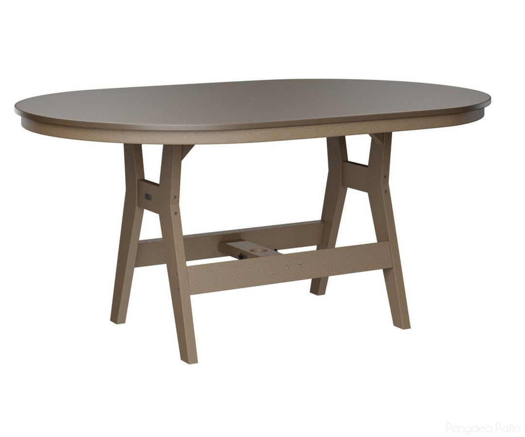 BGHHFT4464CBZWW-Berlin Gardens-Harbor 44" x 64" Oblong Table - Hammered Top - Counter Height-Bronze BG-Weatherwood BG-Pangaea Patio