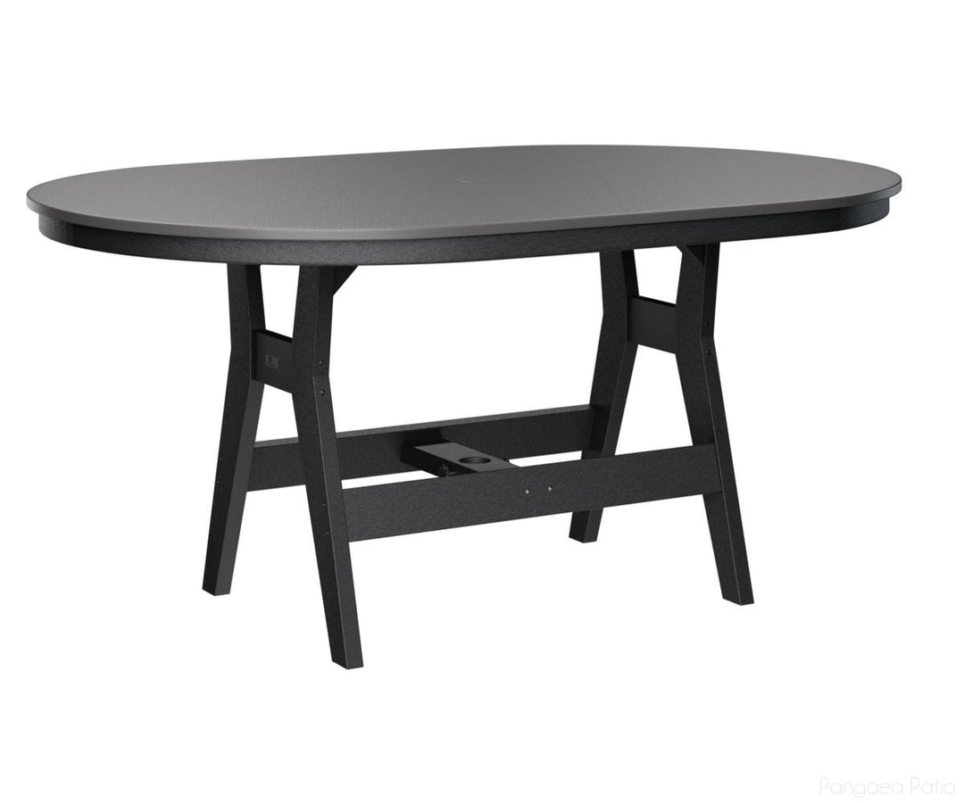 BGHHFT4464CSTBK-Berlin Gardens-Harbor 44" x 64" Oblong Table - Hammered Top - Counter Height-Stainless BG-Black BG-Pangaea Patio