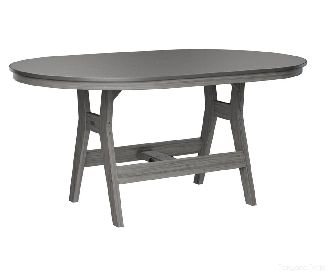 BGHHFT4464CSTDG-Berlin Gardens-Harbor 44" x 64" Oblong Table - Hammered Top - Counter Height-Stainless BG-Driftwood Gray BG-Pangaea Patio