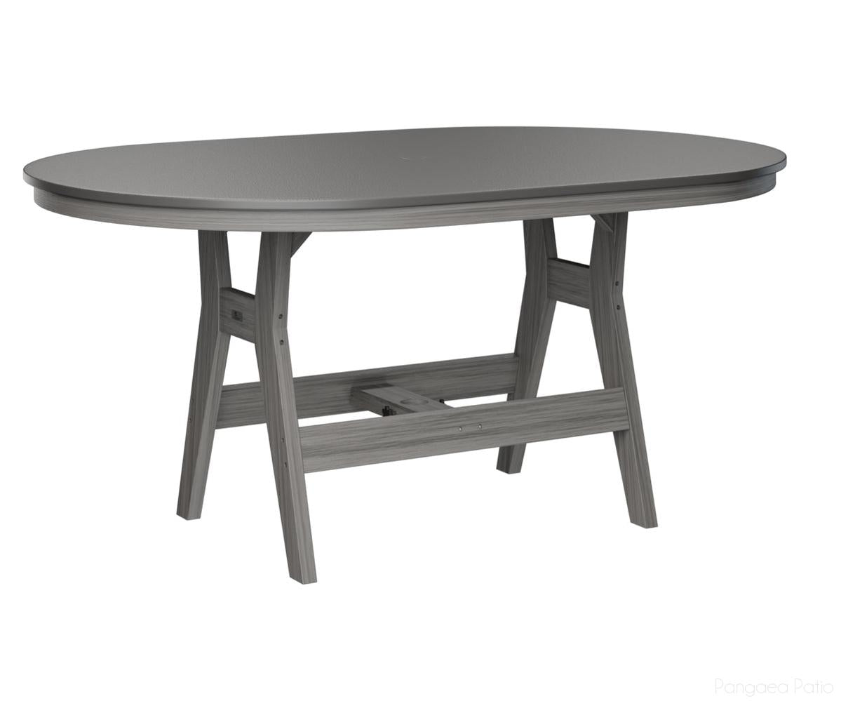 BGHHFT4464CSTDG-Berlin Gardens-Harbor 44" x 64" Oblong Table - Hammered Top - Counter Height-Stainless BG-Driftwood Gray BG-Pangaea Patio