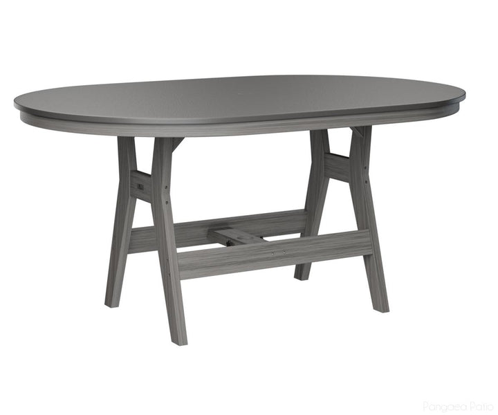 BGHHFT4464CSTDG-Berlin Gardens-Harbor 44" x 64" Oblong Table - Hammered Top - Counter Height-Stainless BG-Driftwood Gray BG-Pangaea Patio