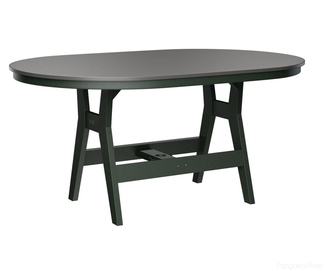 BGHHFT4464CSTGN-Berlin Gardens-Harbor 44" x 64" Oblong Table - Hammered Top - Counter Height-Stainless BG-Green BG-Pangaea Patio