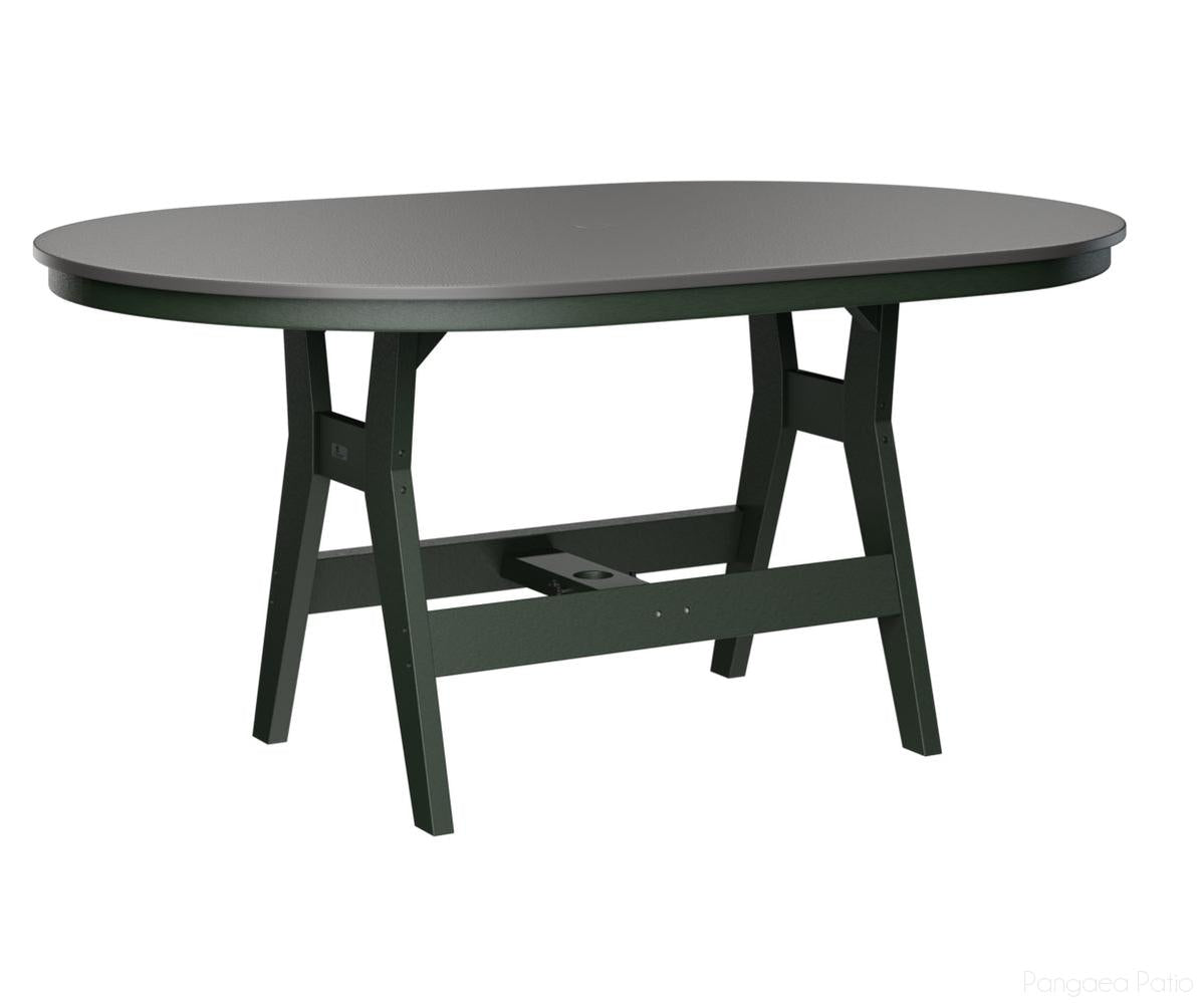 BGHHFT4464CSTGN-Berlin Gardens-Harbor 44" x 64" Oblong Table - Hammered Top - Counter Height-Stainless BG-Green BG-Pangaea Patio
