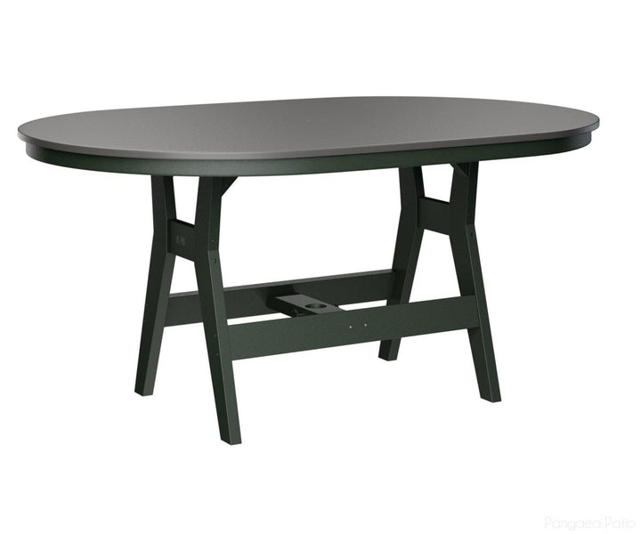 BGHHFT4464CSTGN-Berlin Gardens-Harbor 44" x 64" Oblong Table - Hammered Top - Counter Height-Stainless BG-Green BG-Pangaea Patio
