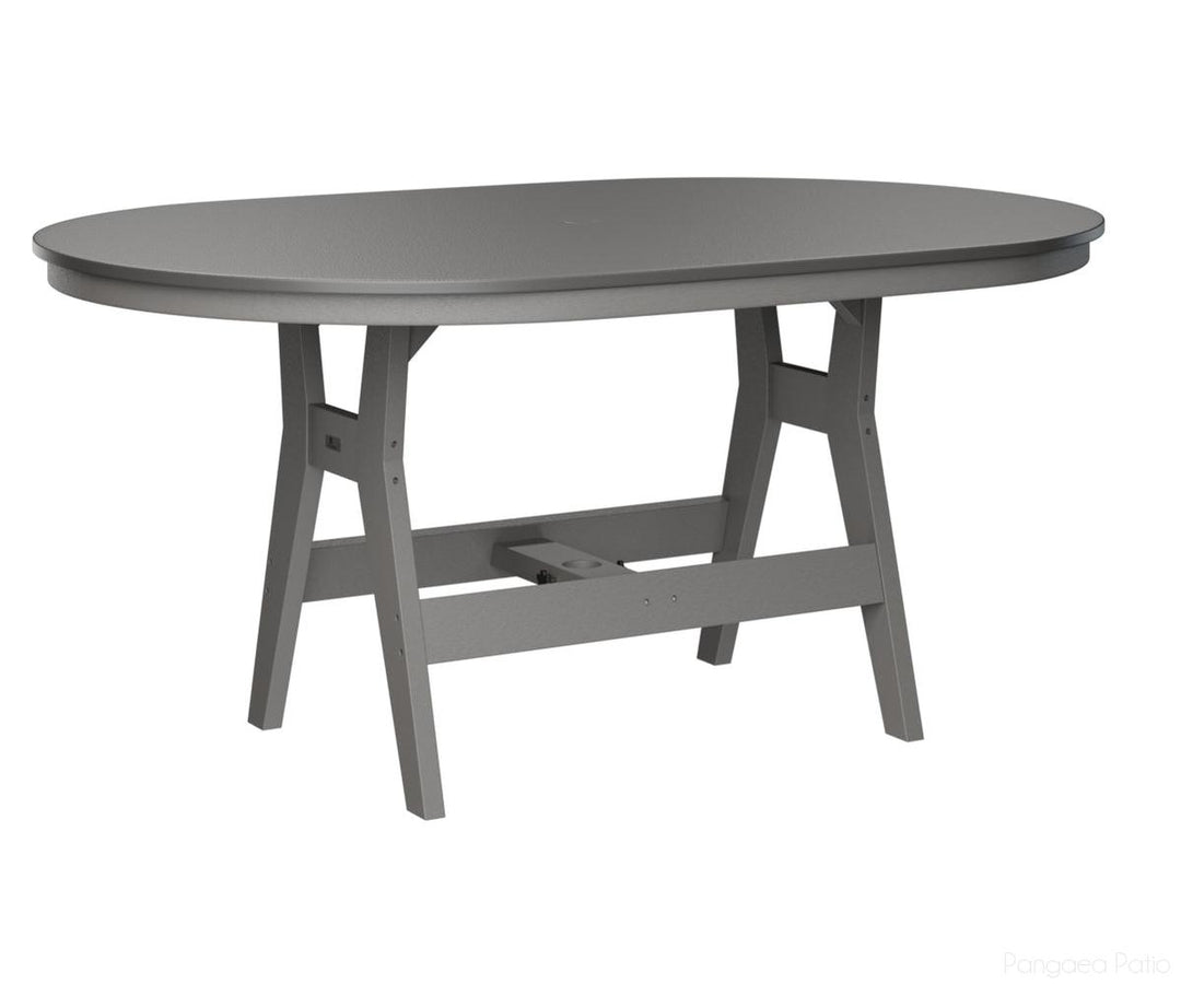 BGHHFT4464CSTLG-Berlin Gardens-Harbor 44" x 64" Oblong Table - Hammered Top - Counter Height-Stainless BG-Light Gray BG-Pangaea Patio