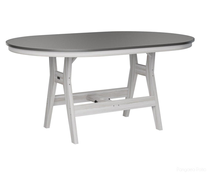 BGHHFT4464CSTSE-Berlin Gardens-Harbor 44" x 64" Oblong Table - Hammered Top - Counter Height-Stainless BG-Seashell BG-Pangaea Patio