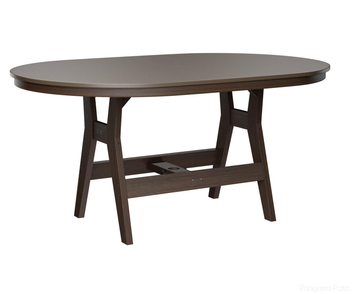 BGHHFT4464DBZBW-Berlin Gardens-Harbor 44" x 64" Oblong Table - Hammered Top - Dining Height-Bronze BG-Brazilian Walnut BG-Pangaea Patio