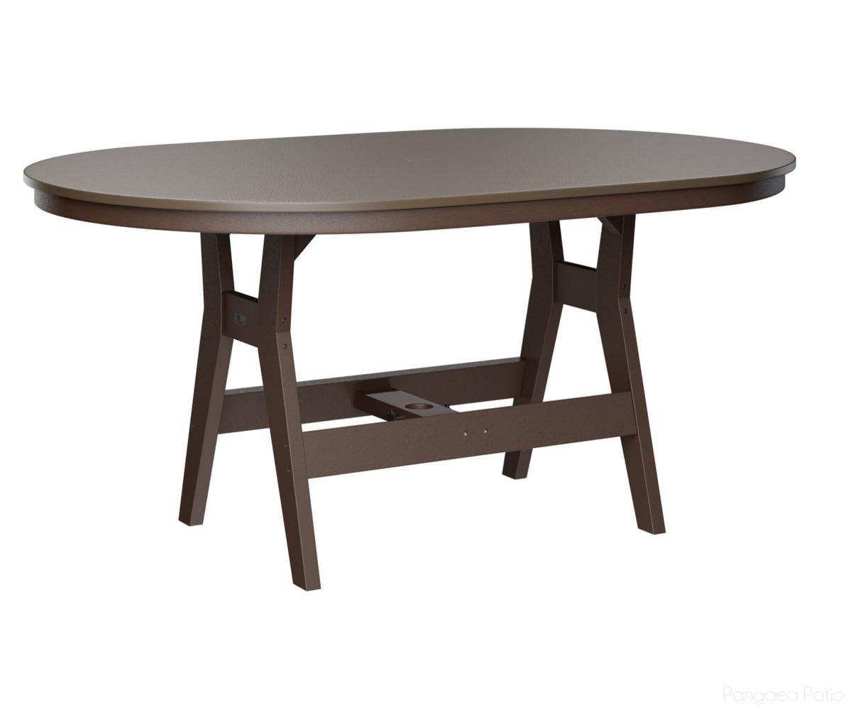 BGHHFT4464DBZCB-Berlin Gardens-Harbor 44" x 64" Oblong Table - Hammered Top - Dining Height-Bronze BG-Chocolate Brown BG-Pangaea Patio