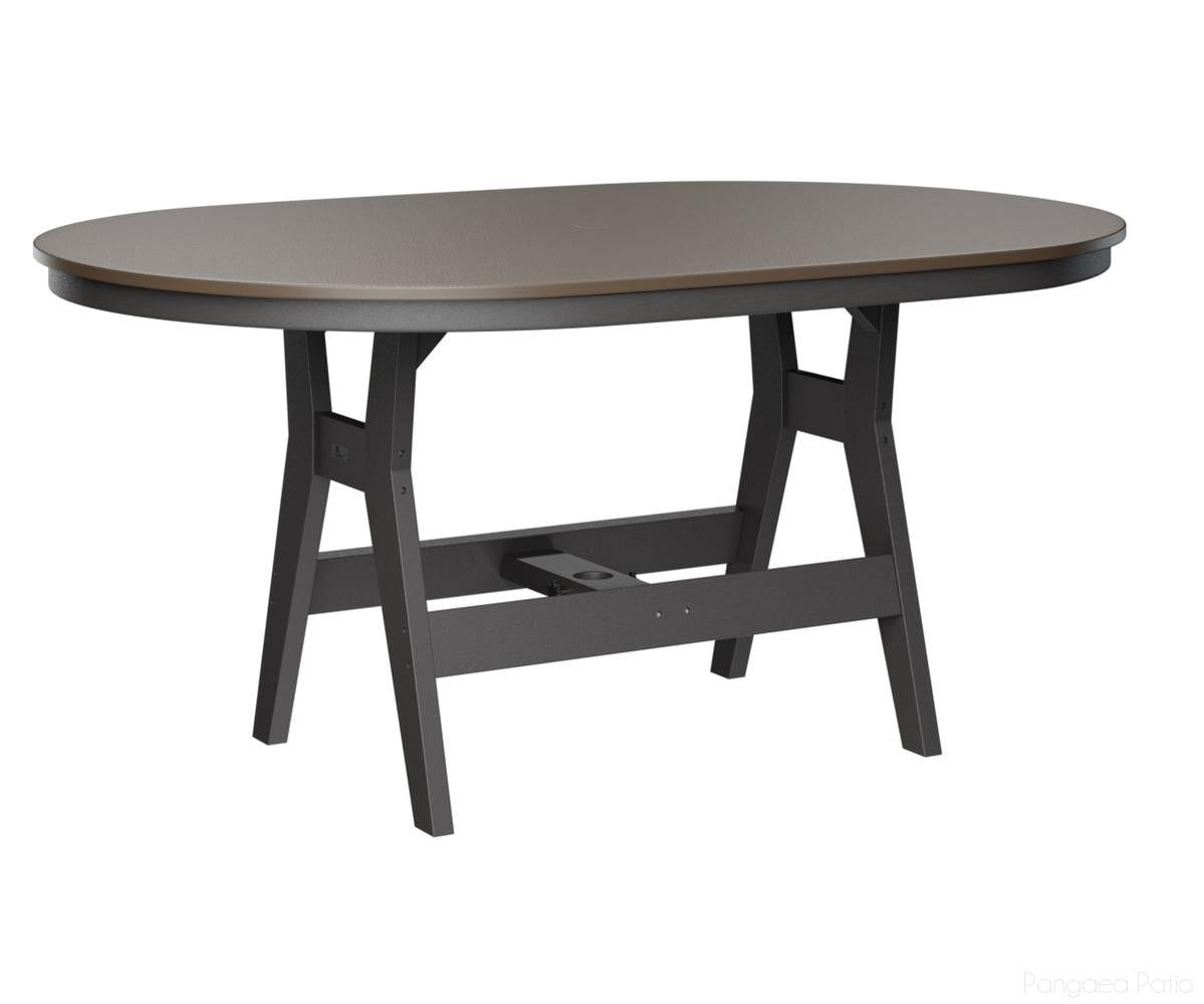BGHHFT4464DBZSG-Berlin Gardens-Harbor 44" x 64" Oblong Table - Hammered Top - Dining Height-Bronze BG-Smoke Gray BG-Pangaea Patio