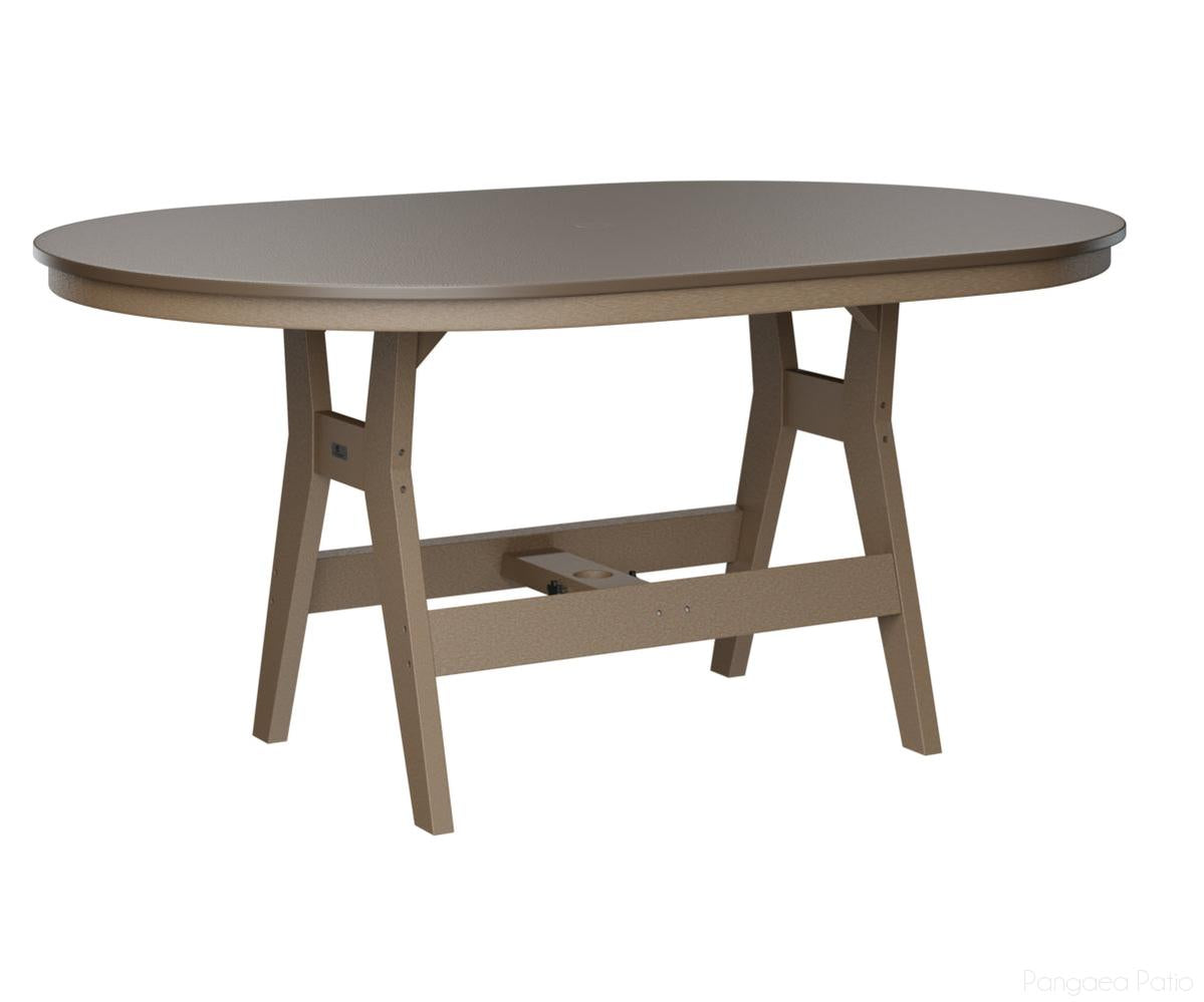 BGHHFT4464DBZWW-Berlin Gardens-Harbor 44" x 64" Oblong Table - Hammered Top - Dining Height-Bronze BG-Weatherwood BG-Pangaea Patio