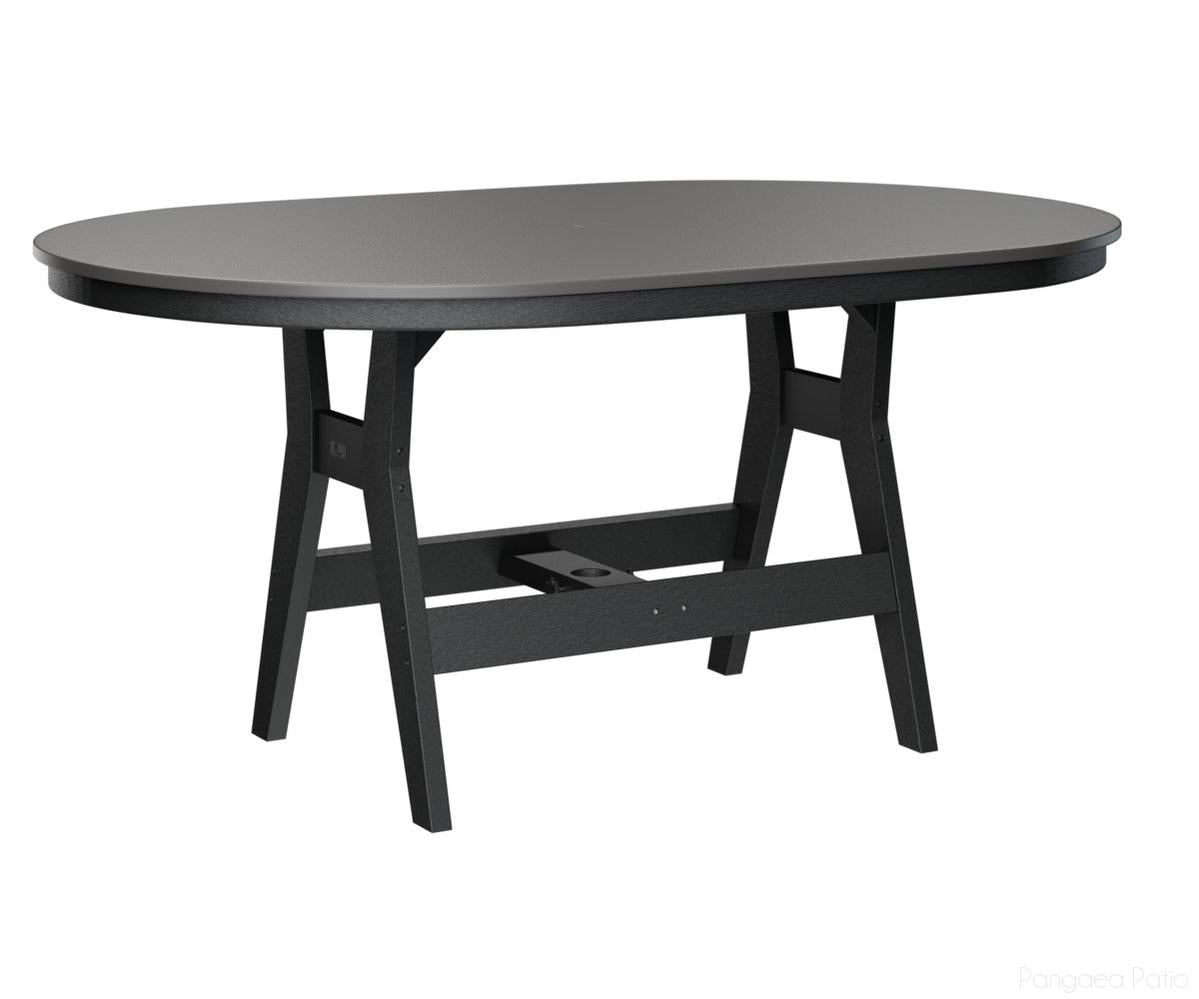 BGHHFT4464DSTBK-Berlin Gardens-Harbor 44" x 64" Oblong Table - Hammered Top - Dining Height-Stainless BG-Black BG-Pangaea Patio