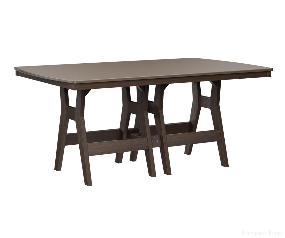 BGHHFT4472BBZBW-Berlin Gardens-Harbor 44" x 72" Rectangular Table - Hammered Top - Bar Height-Bronze BG-Brazilian Walnut BG-Pangaea Patio