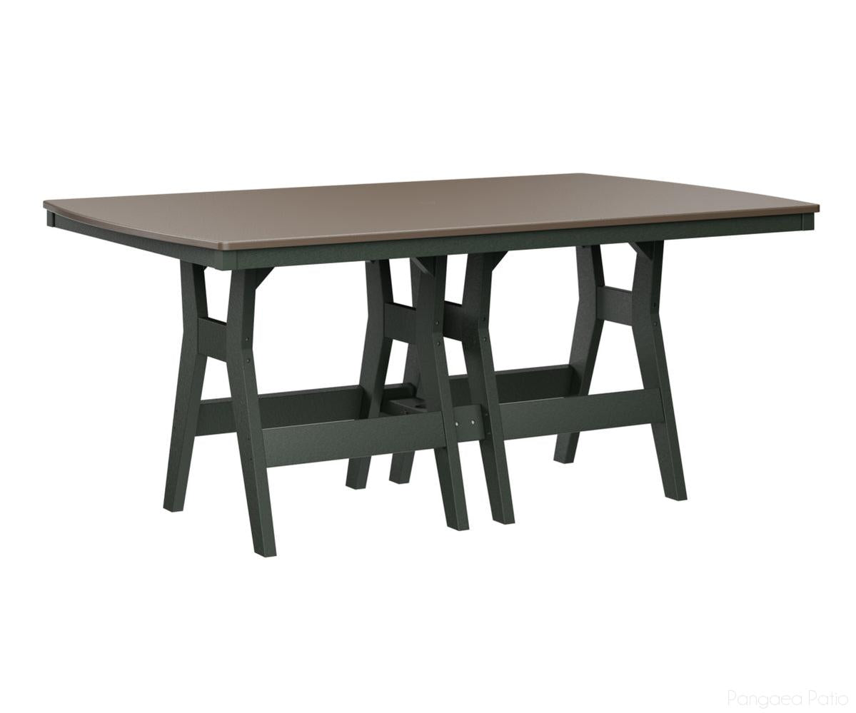 BGHHFT4472BBZGN-Berlin Gardens-Harbor 44" x 72" Rectangular Table - Hammered Top - Bar Height-Bronze BG-Green BG-Pangaea Patio