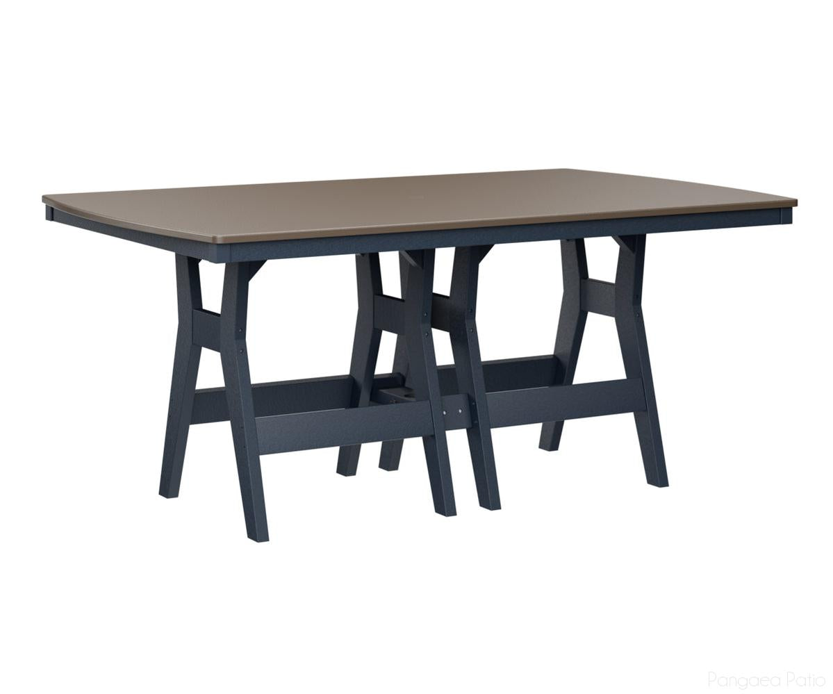 BGHHFT4472BBZNB-Berlin Gardens-Harbor 44" x 72" Rectangular Table - Hammered Top - Bar Height-Bronze BG-Navy Blue BG-Pangaea Patio