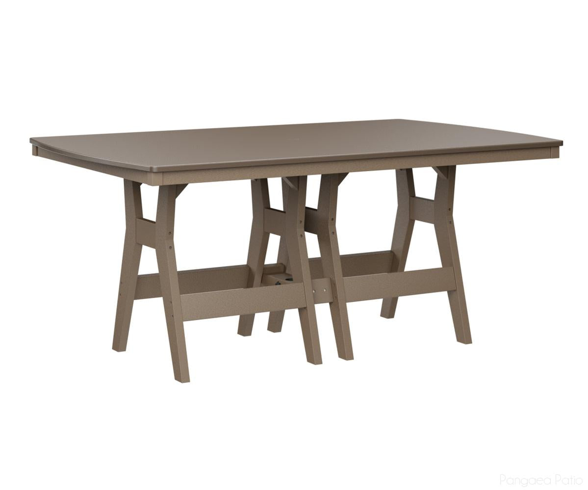BGHHFT4472BBZWW-Berlin Gardens-Harbor 44" x 72" Rectangular Table - Hammered Top - Bar Height-Bronze BG-Weatherwood BG-Pangaea Patio