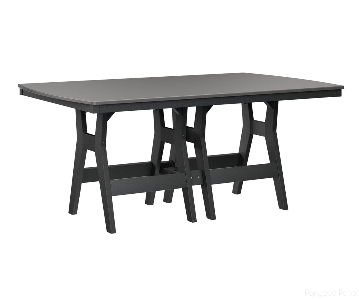 BGHHFT4472BSTBK-Berlin Gardens-Harbor 44" x 72" Rectangular Table - Hammered Top - Bar Height-Stainless BG-Black BG-Pangaea Patio
