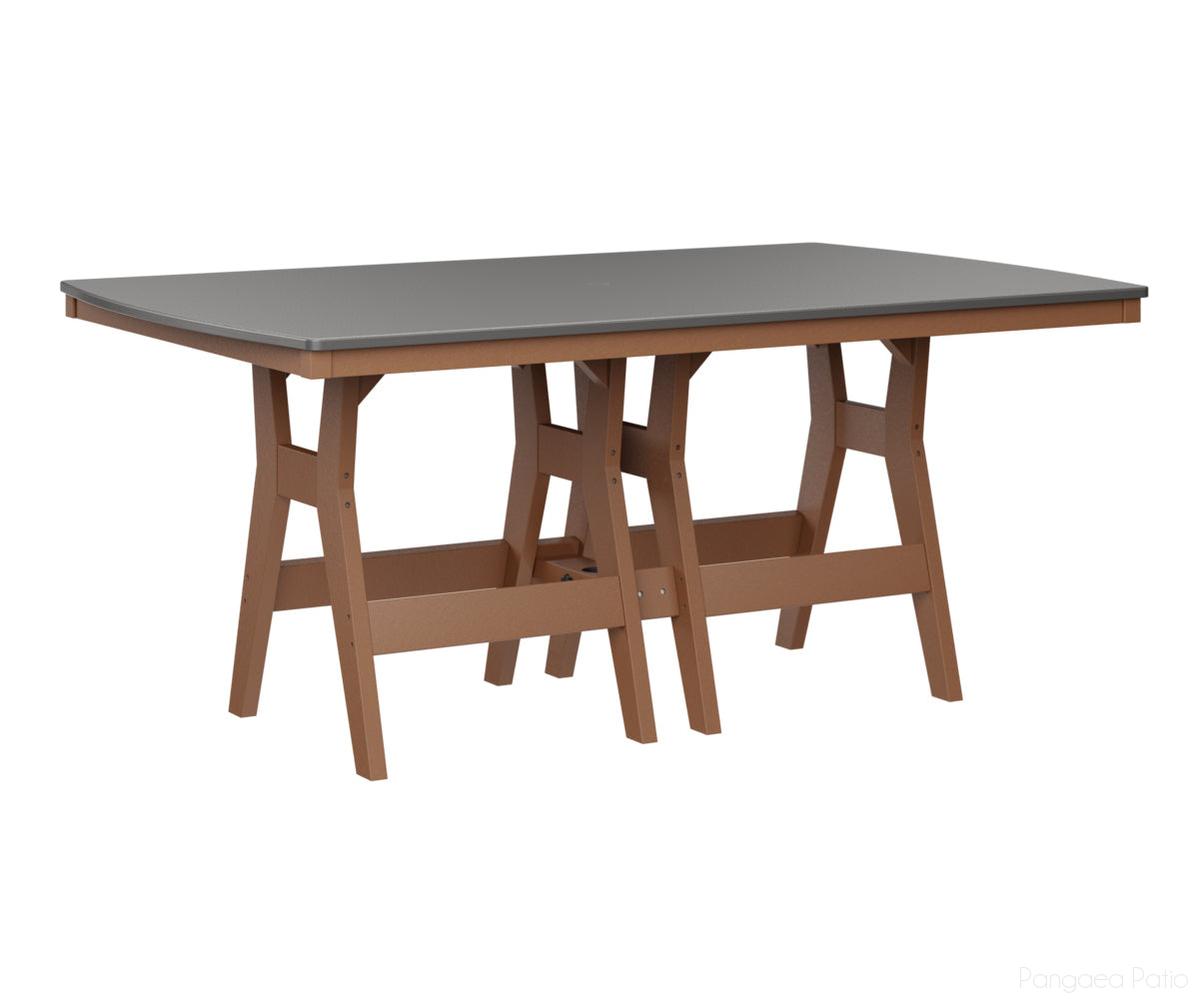 BGHHFT4472BSTCD-Berlin Gardens-Harbor 44" x 72" Rectangular Table - Hammered Top - Bar Height-Stainless BG-Cedar BG-Pangaea Patio