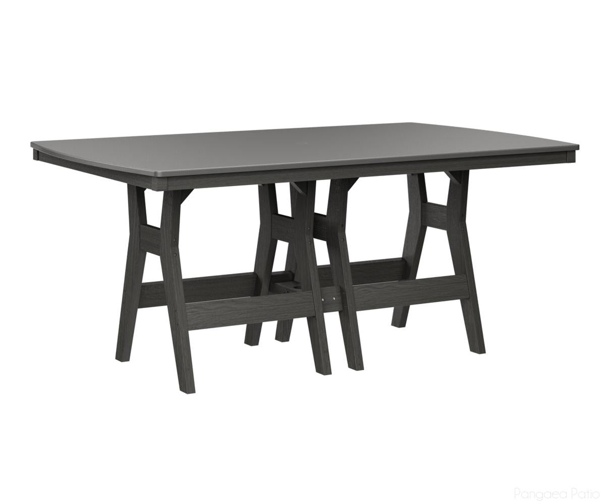 BGHHFT4472BSTCG-Berlin Gardens-Harbor 44" x 72" Rectangular Table - Hammered Top - Bar Height-Stainless BG-Coastal Gray BG-Pangaea Patio