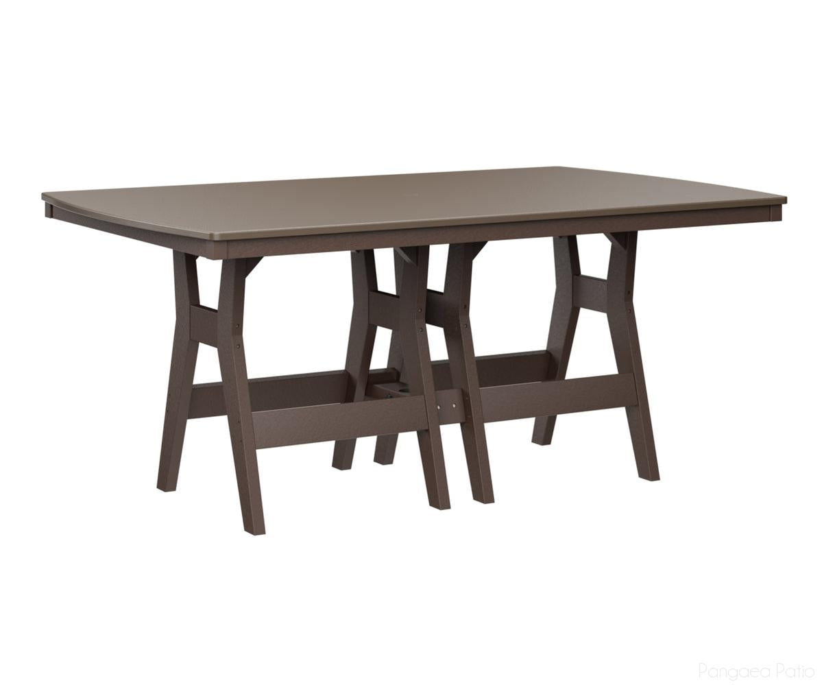 BGHHFT4472CBZCB-Berlin Gardens-Harbor 44" x 72" Rectangular Table - Hammered Top - Counter Height-Bronze BG-Chocolate Brown BG-Pangaea Patio