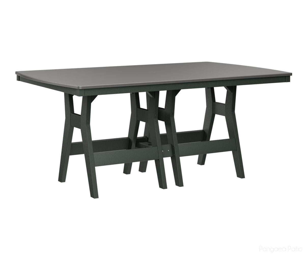 BGHHFT4472CSTGN-Berlin Gardens-Harbor 44" x 72" Rectangular Table - Hammered Top - Counter Height-Stainless BG-Green BG-Pangaea Patio