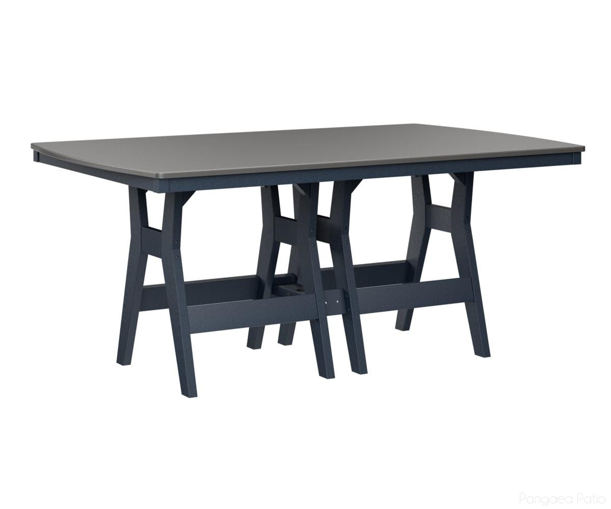 BGHHFT4472CSTNB-Berlin Gardens-Harbor 44" x 72" Rectangular Table - Hammered Top - Counter Height-Stainless BG-Navy Blue BG-Pangaea Patio