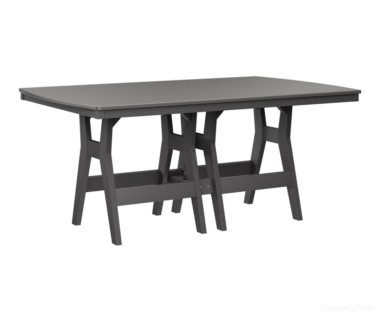 BGHHFT4472CSTSG-Berlin Gardens-Harbor 44" x 72" Rectangular Table - Hammered Top - Counter Height-Stainless BG-Smoke Gray BG-Pangaea Patio