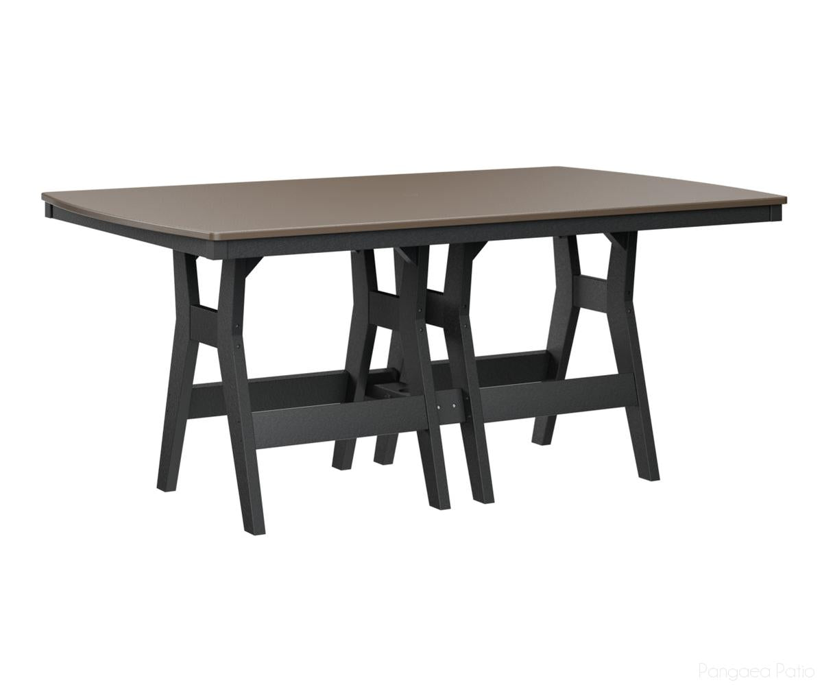 BGHHFT4472DBZBK-Berlin Gardens-Harbor 44" x 72" Rectangular Table - Hammered Top - Dining Height-Bronze BG-Black BG-Pangaea Patio