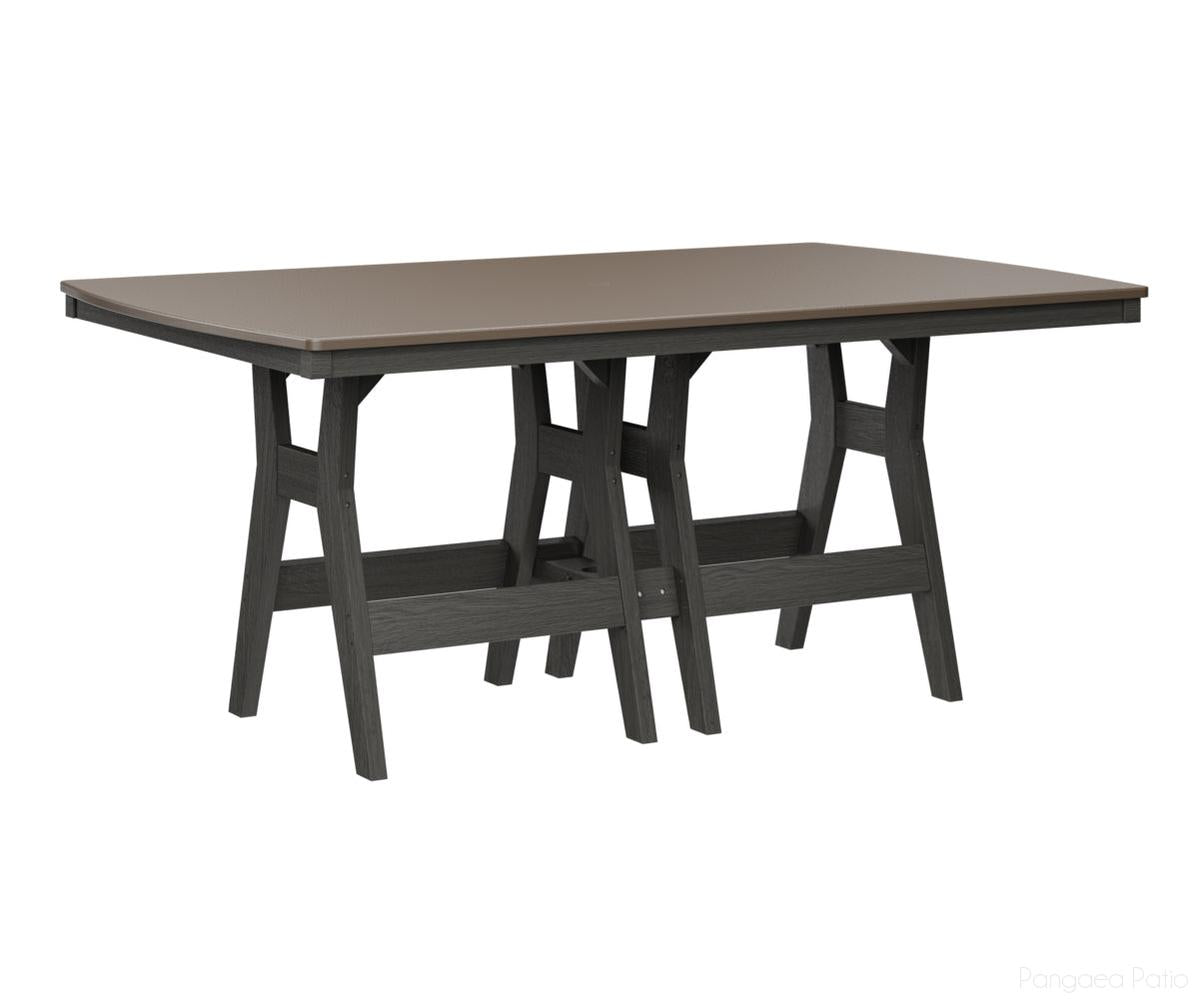BGHHFT4472DBZCG-Berlin Gardens-Harbor 44" x 72" Rectangular Table - Hammered Top - Dining Height-Bronze BG-Coastal Gray BG-Pangaea Patio