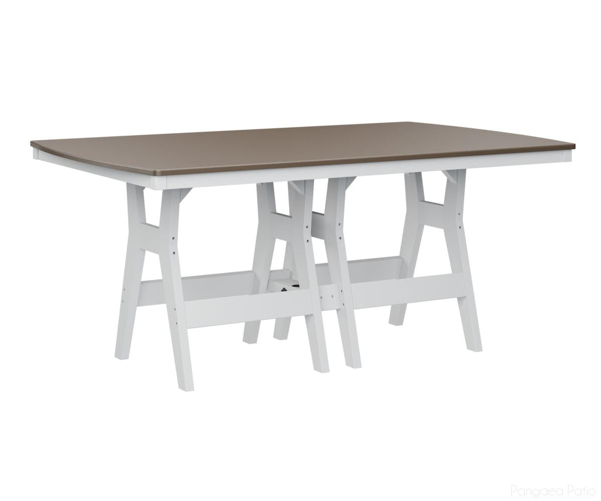BGHHFT4472DBZWH-Berlin Gardens-Harbor 44" x 72" Rectangular Table - Hammered Top - Dining Height-Bronze BG-White BG-Pangaea Patio