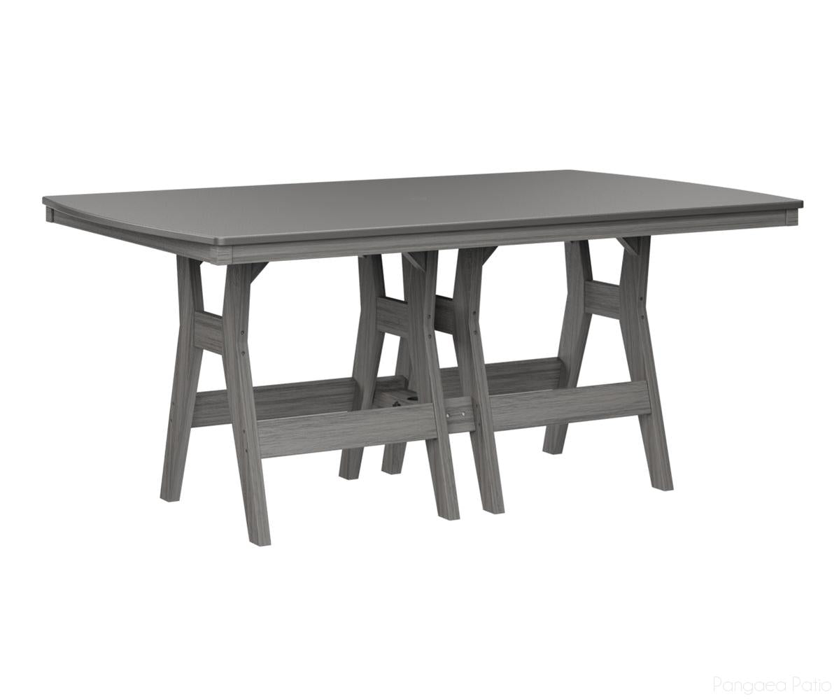 BGHHFT4472DSTDG-Berlin Gardens-Harbor 44" x 72" Rectangular Table - Hammered Top - Dining Height-Stainless BG-Driftwood Gray BG-Pangaea Patio
