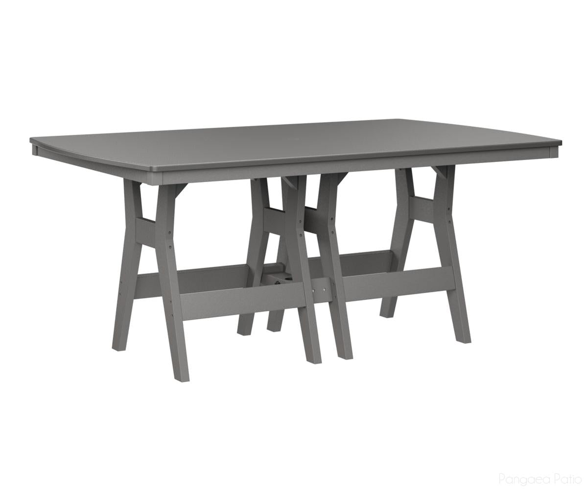 BGHHFT4472DSTLG-Berlin Gardens-Harbor 44" x 72" Rectangular Table - Hammered Top - Dining Height-Stainless BG-Light Gray BG-Pangaea Patio