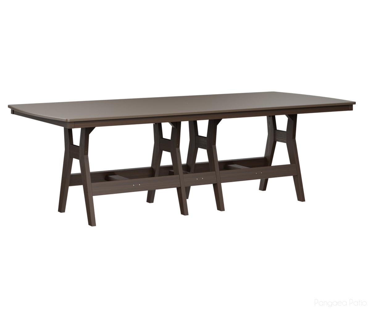 BGHHFT4496BBZBW-Berlin Gardens-Harbor 44" x 96" Rectangular Table - Hammered Top - Bar Height-Bronze BG-Brazilian Walnut BG-Pangaea Patio
