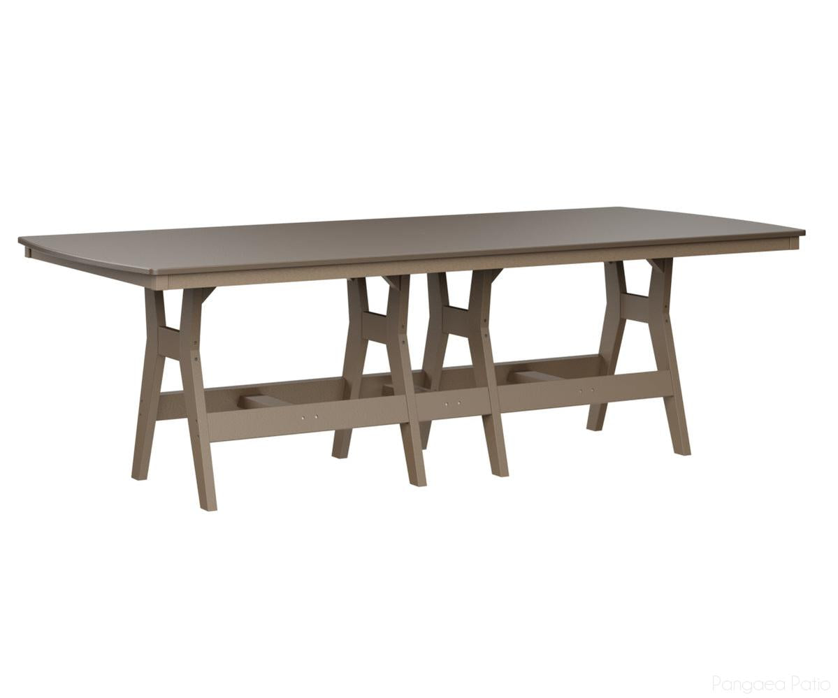 BGHHFT4496BBZWW-Berlin Gardens-Harbor 44" x 96" Rectangular Table - Hammered Top - Bar Height-Bronze BG-Weatherwood BG-Pangaea Patio