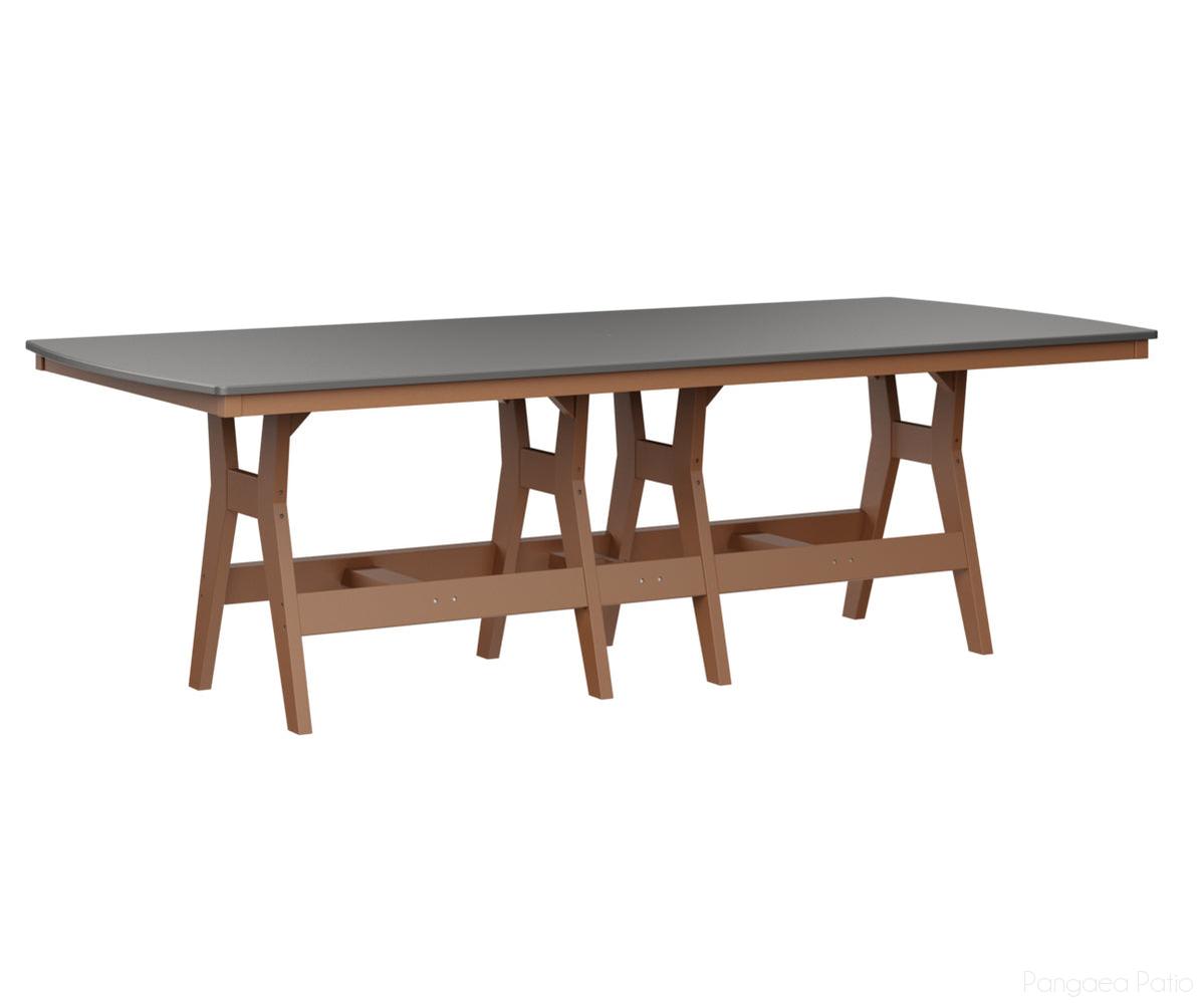 BGHHFT4496BSTCD-Berlin Gardens-Harbor 44" x 96" Rectangular Table - Hammered Top - Bar Height-Stainless BG-Cedar BG-Pangaea Patio