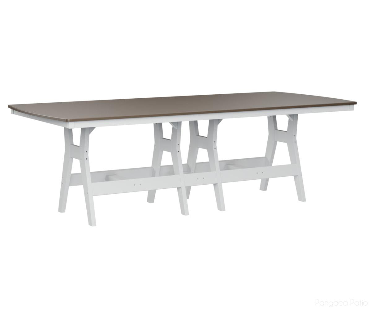 BGHHFT4496CBZWH-Berlin Gardens-Harbor 44" x 96" Rectangular Table - Hammered Top - Counter Height-Bronze BG-White BG-Pangaea Patio