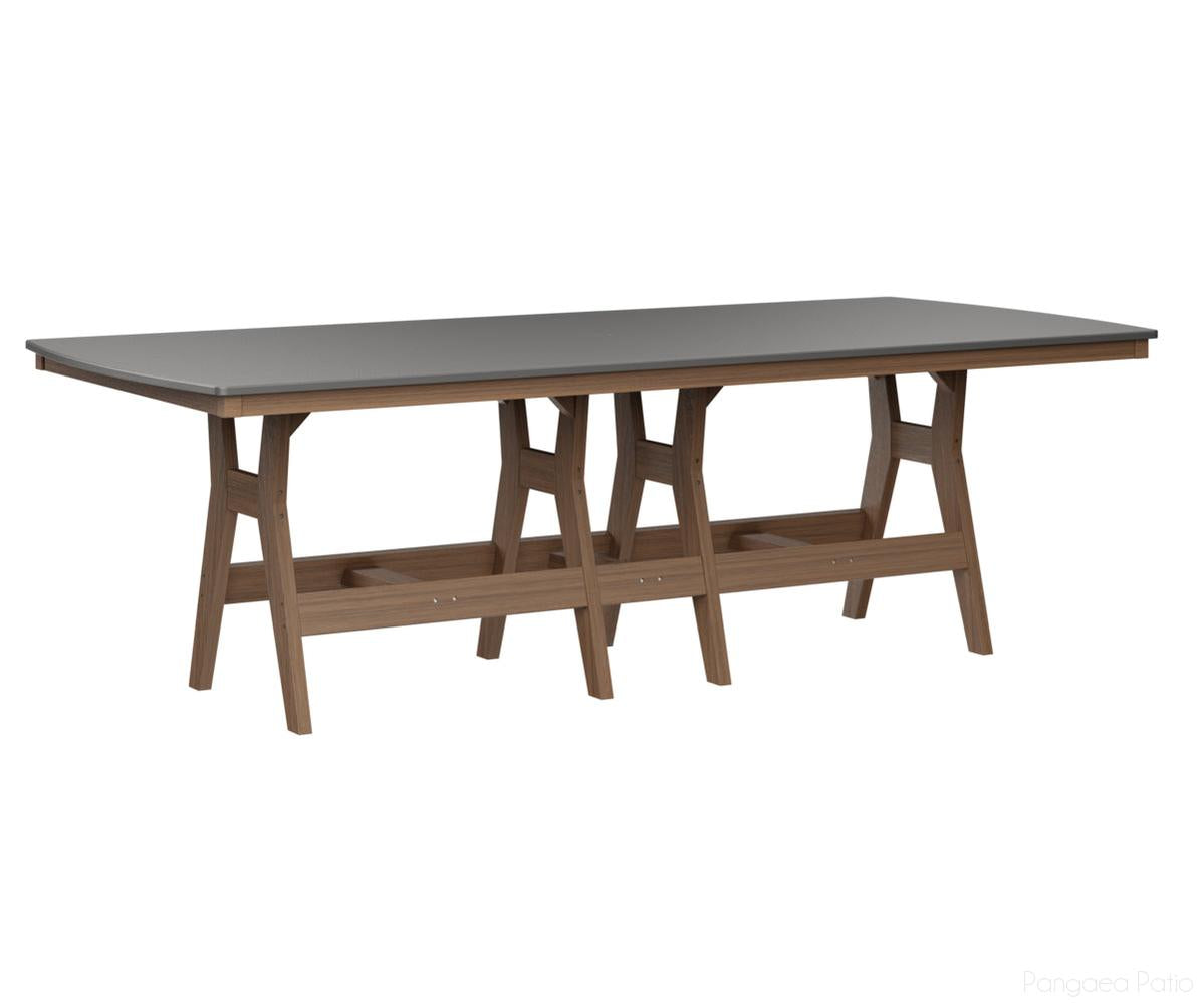 BGHHFT4496CSTAM-Berlin Gardens-Harbor 44" x 96" Rectangular Table - Hammered Top - Counter Height-Stainless BG-Antique Mahogany BG-Pangaea Patio