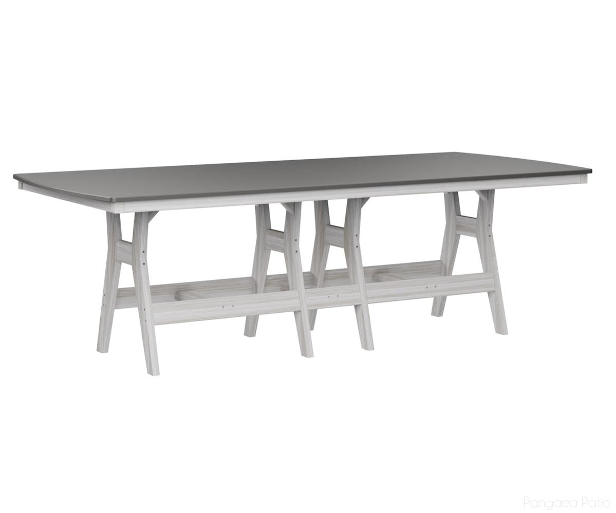 BGHHFT4496CSTSE-Berlin Gardens-Harbor 44" x 96" Rectangular Table - Hammered Top - Counter Height-Stainless BG-Seashell BG-Pangaea Patio