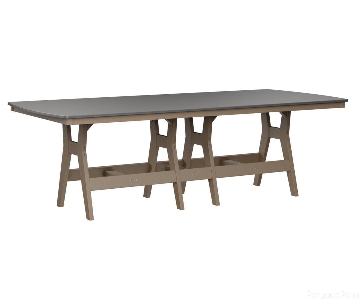 BGHHFT4496CSTWW-Berlin Gardens-Harbor 44" x 96" Rectangular Table - Hammered Top - Counter Height-Stainless BG-Weatherwood BG-Pangaea Patio